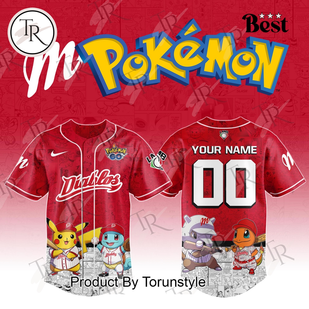 New Diablos Rojos Del Mexico 2025 Pokemon Custom Name Baseball Custom Jersey Fan Gift