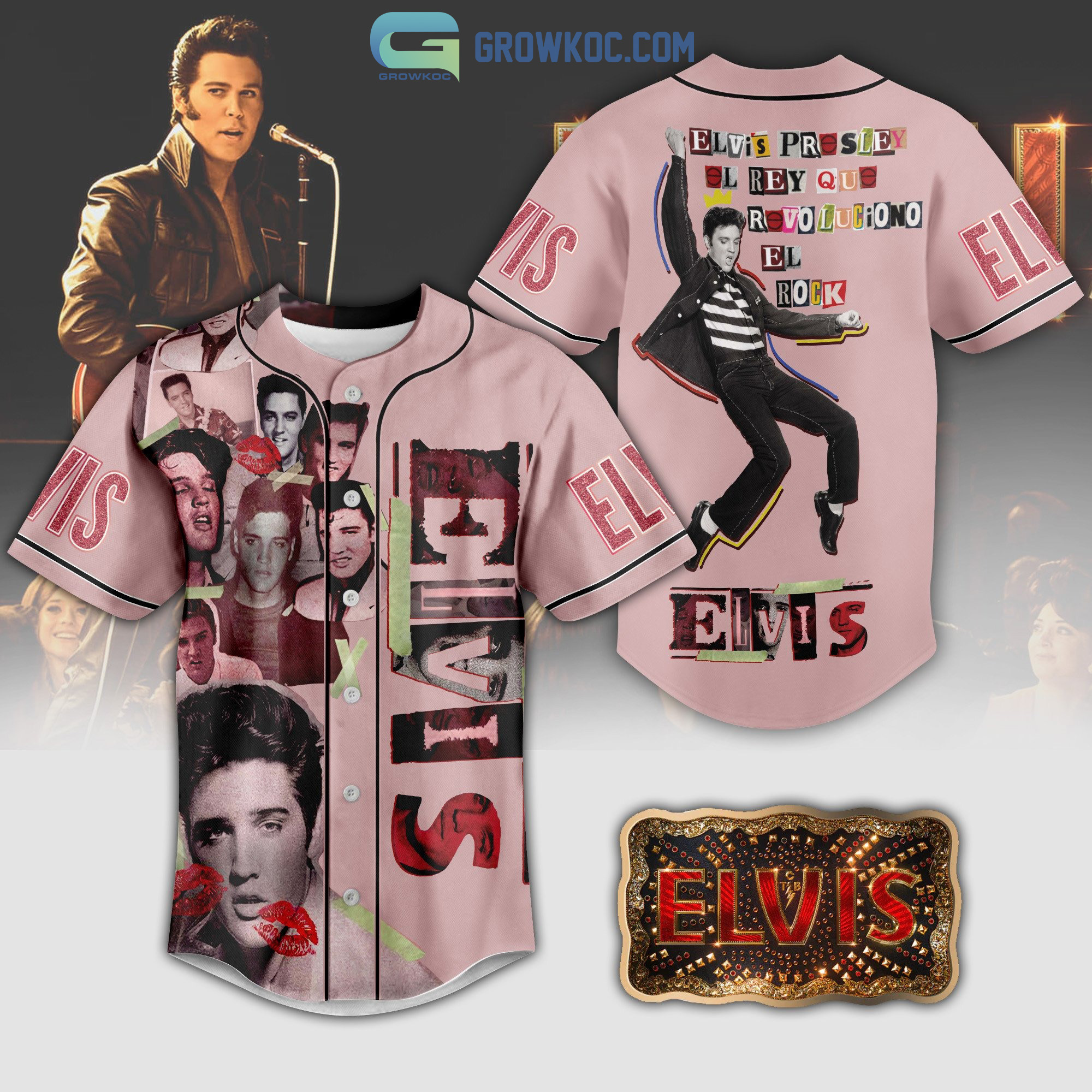 New Elvis Presley El Rey Que Revoluciono El Rock Baseball Custom Jersey Fan Gift