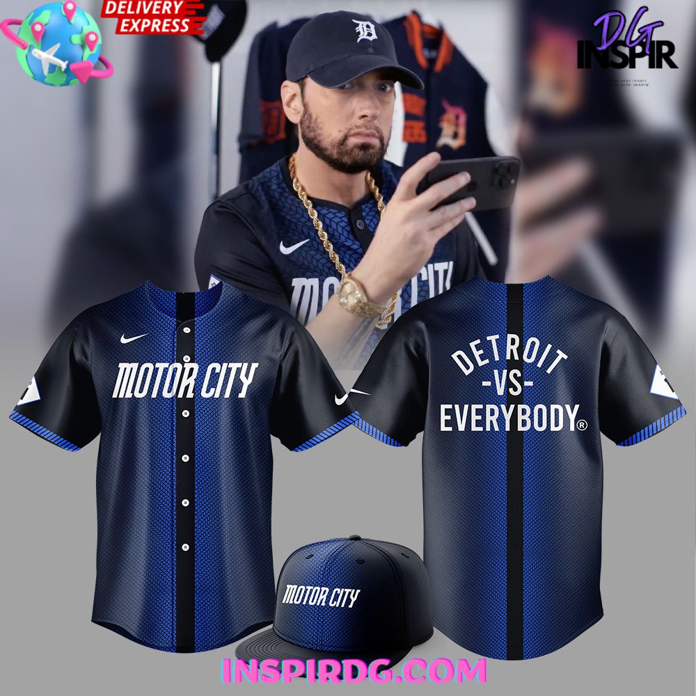 New Eminem Detroit Tigers Vs Everybody Baseball Custom Jersey Fan Gift