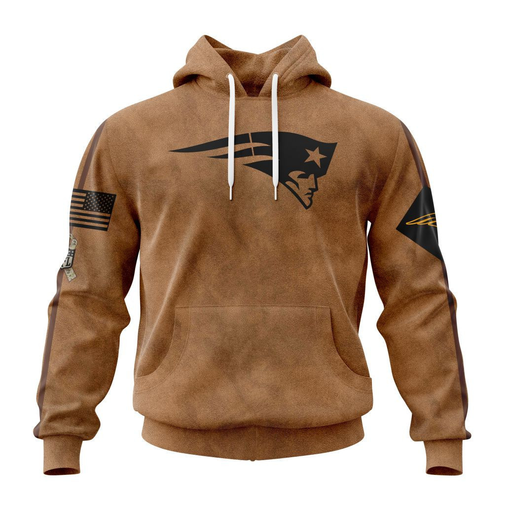 New England Patriots Basic Brown NFL 3D Hoodie