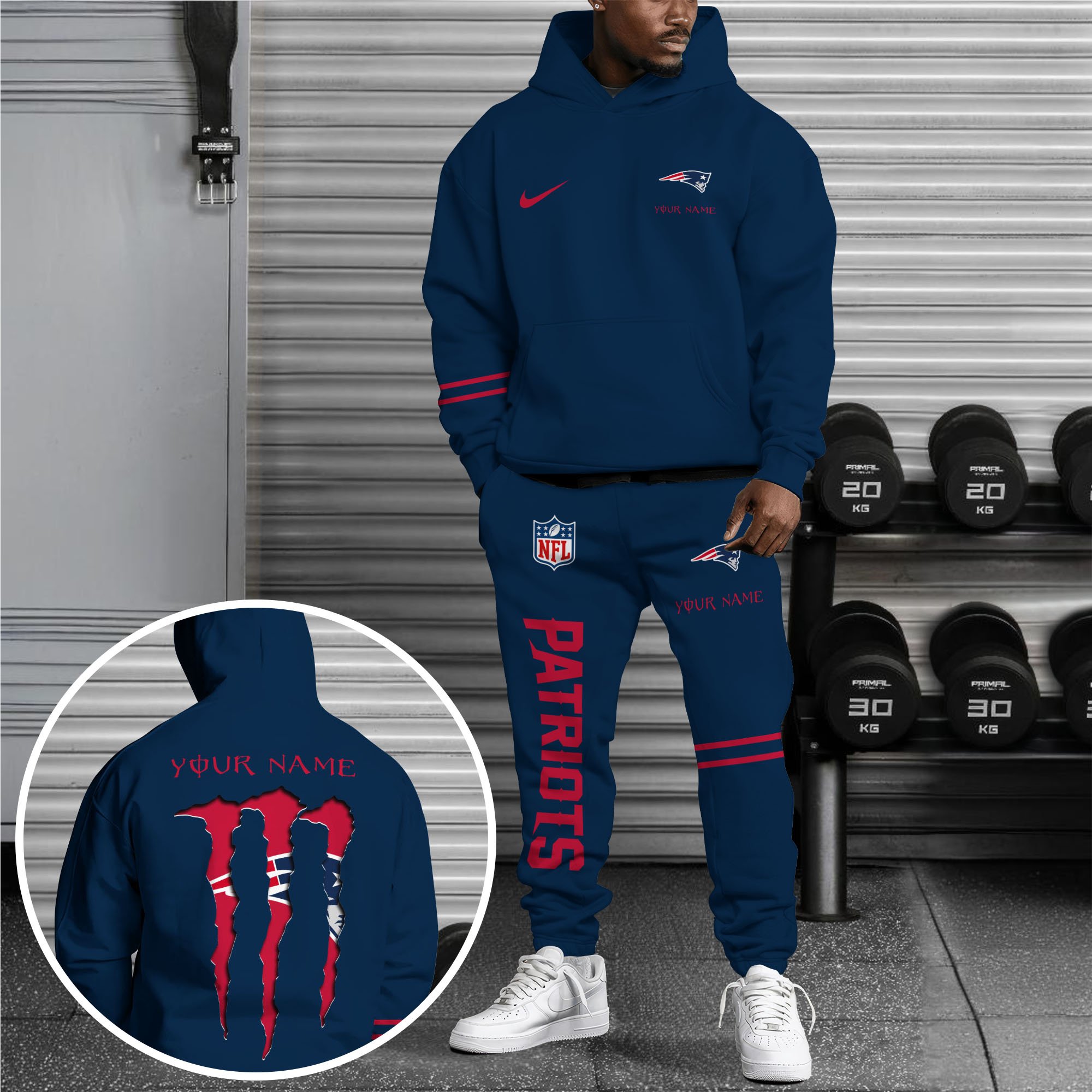 New England Patriots Hoodie Sweatpants Set Custom Your name, Sport Hoodie Sweatpants Set Gift For Sport Music Fans