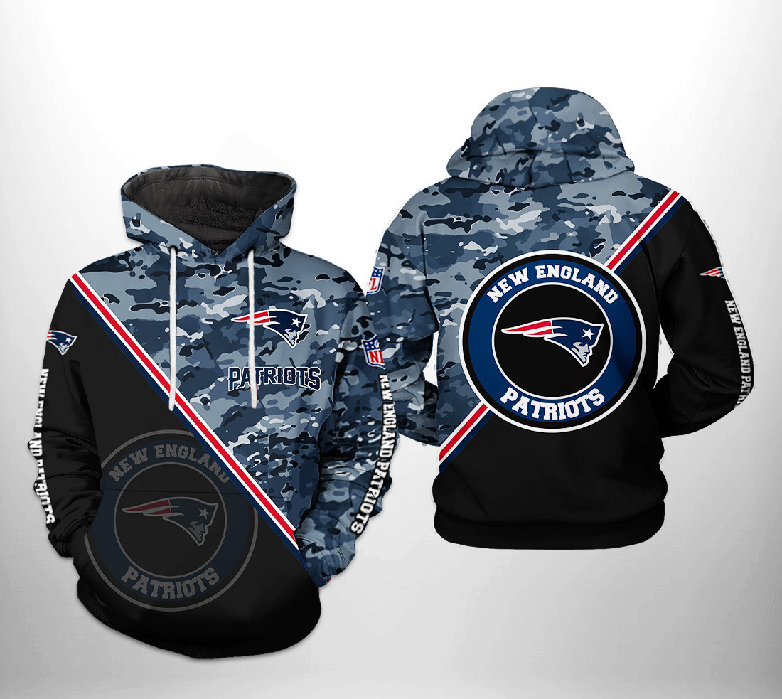 New England Patriots NFL Camo Team Hoodie Zip Hoodie