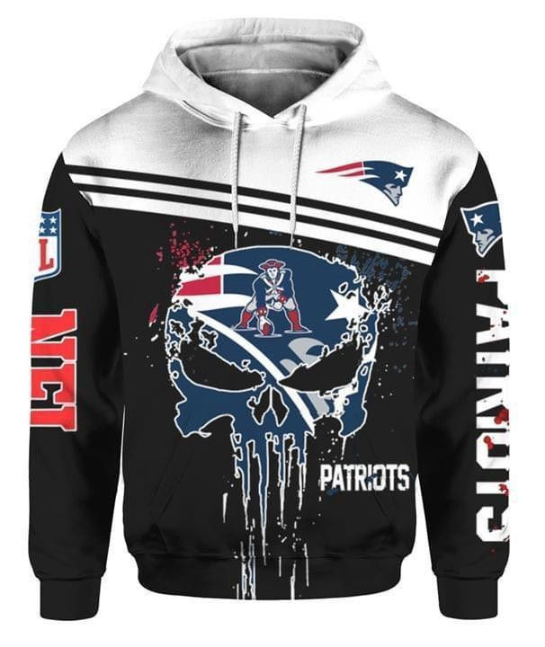 New England Patriots Skull Zip Hoodie  Zip Hoodie