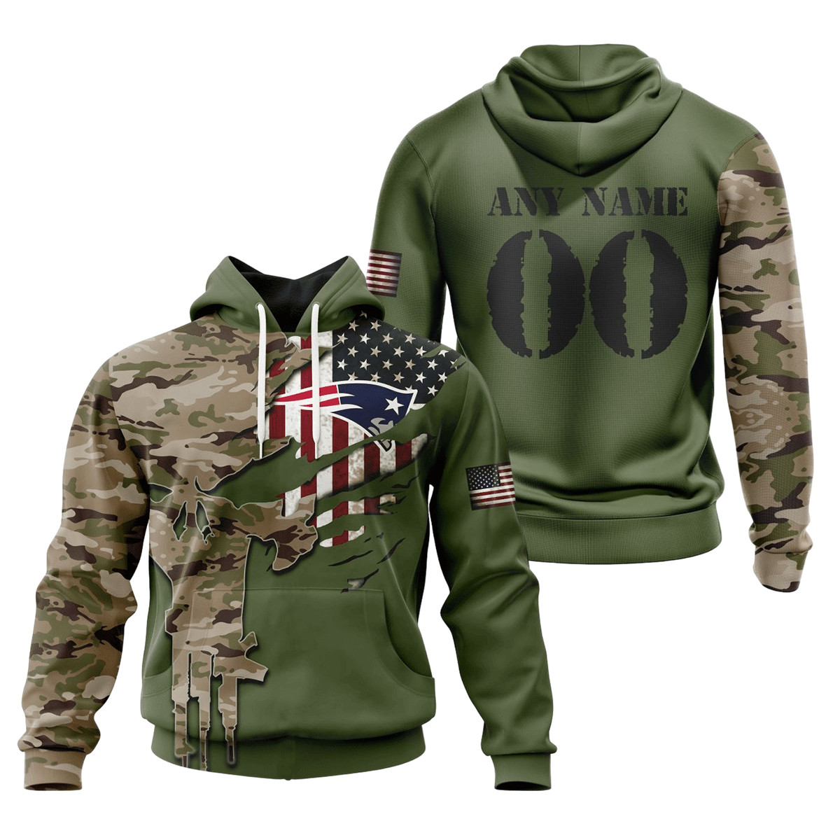 New England Patriots Special Camo Design 3D printed Sweatshirt Hoodie Zipped Hoodie