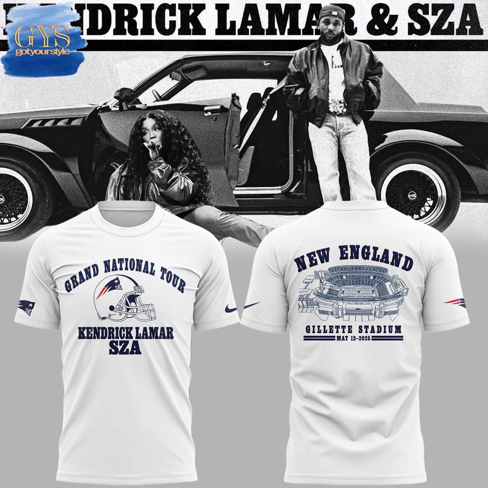 New England Patriots x Kendrick Lamar x SZA Grand National Tour T-Shirt Gift For Sport Music Fans