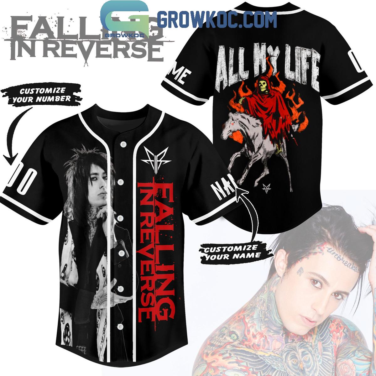 New Falling In Reverse All My Life Personalized Baseball Custom Jersey Fan Gift