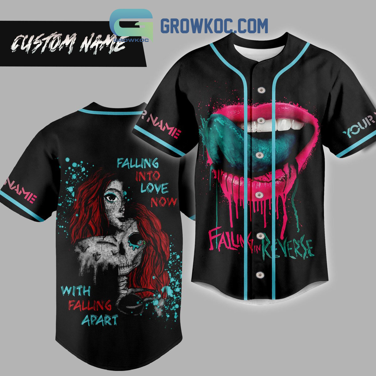 New Falling In Reverse Falling Into Love Now Personalized Baseball Custom Jersey Fan Gift