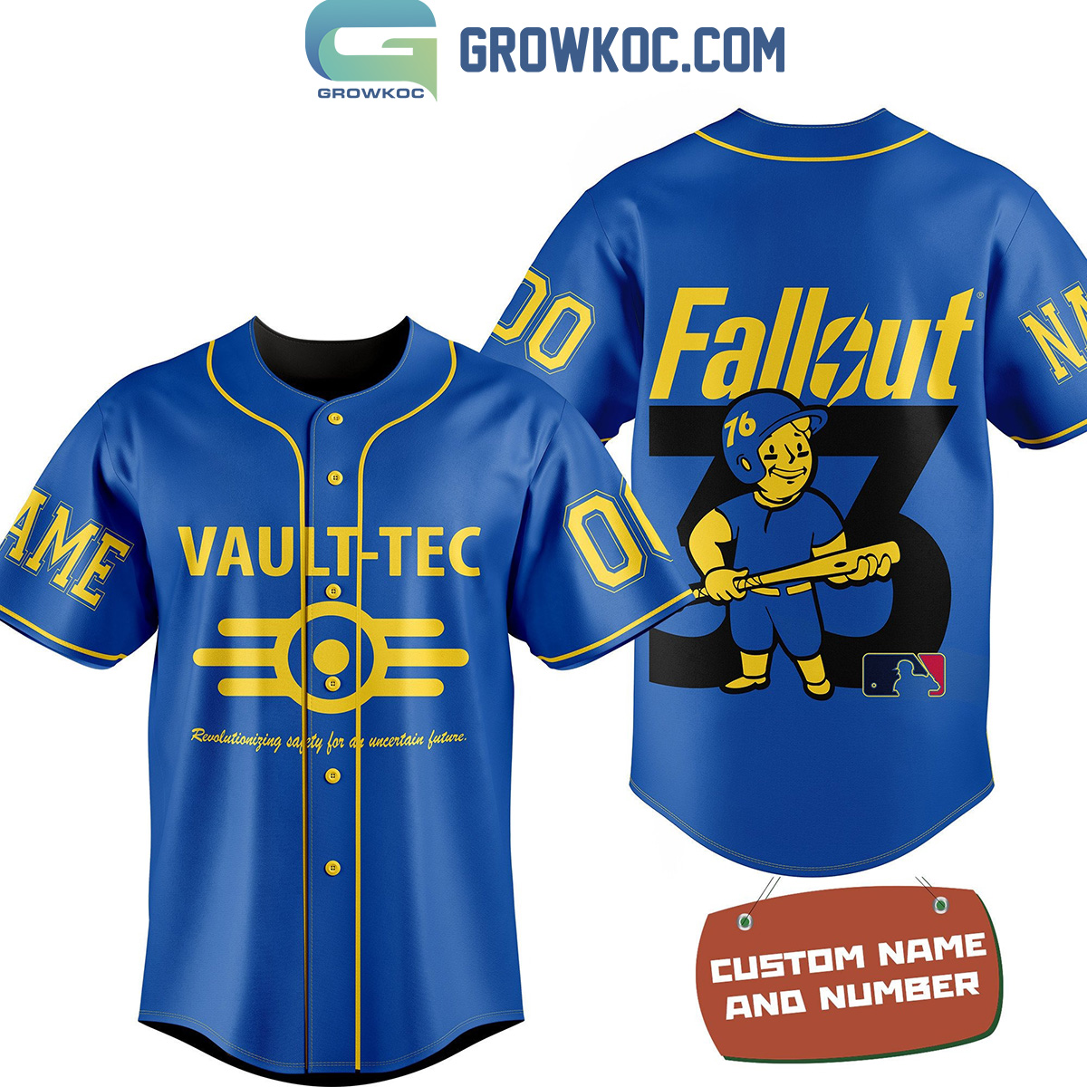 New Fallout Vault-Tec Revolutionizing Safety For An Uncertain Future Personalized Baseball Custom Jersey Fan Gift