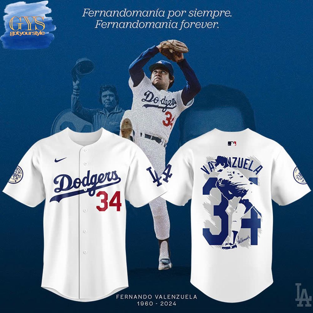 New Fernando Valenzuela 34 Forever Special Baseball Custom Jersey Fan Gift