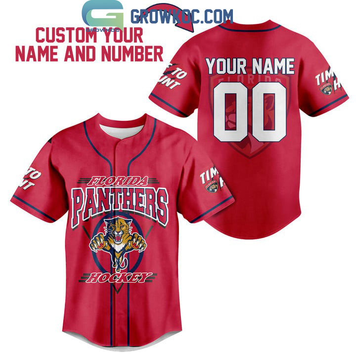 New Florida Panthers Hockey Time To Hunt Baseball Custom Jersey Fan Gift
