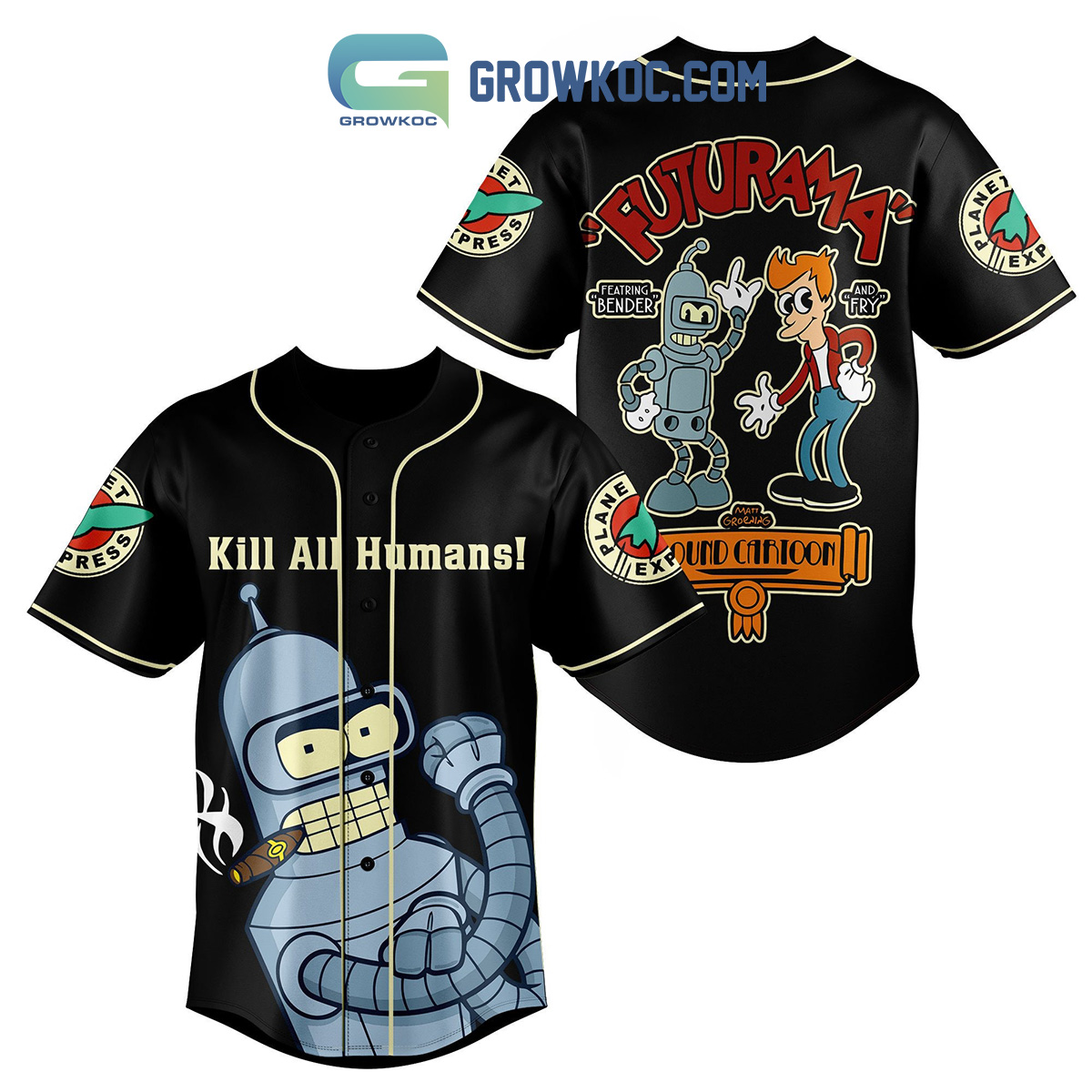 New Futurama Bender And Fry Personalized Baseball Custom Jersey Fan Gift Black