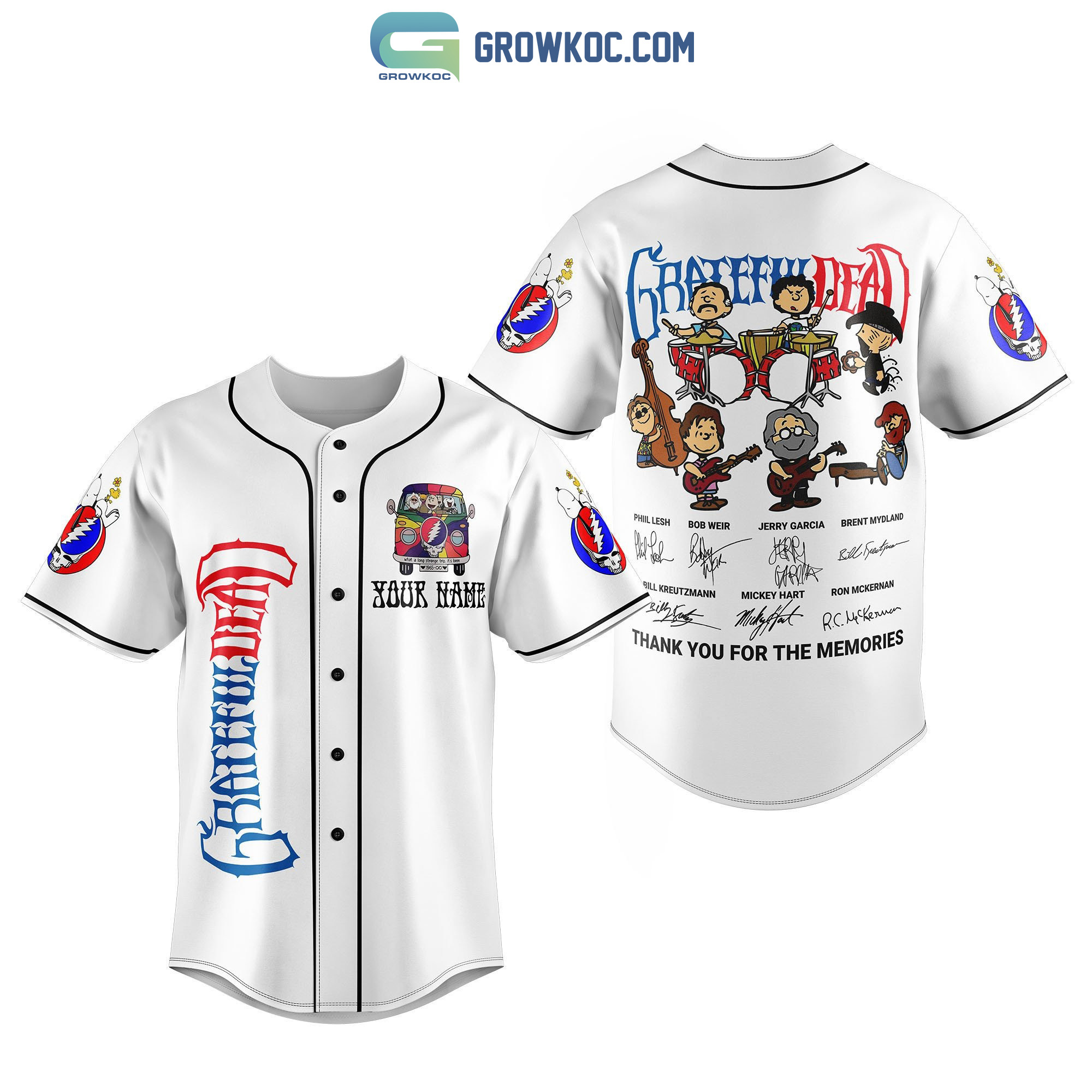 New Grateful Dead Memories Personalized Baseball Custom Jersey Fan Gift