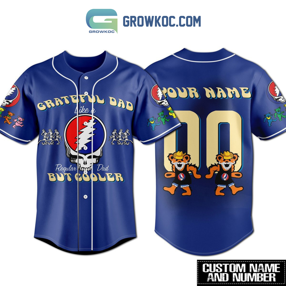 New Grateful Dead Regular Dad But Cooler Personalized Baseball Custom Jersey Fan Gift