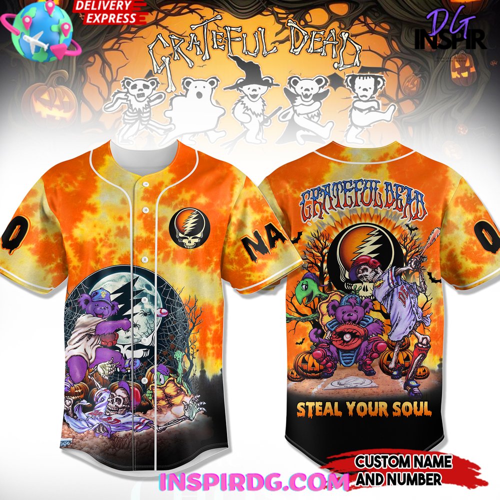 New Grateful Dead Steal Your Soul Baseball Custom Jersey Fan Gift