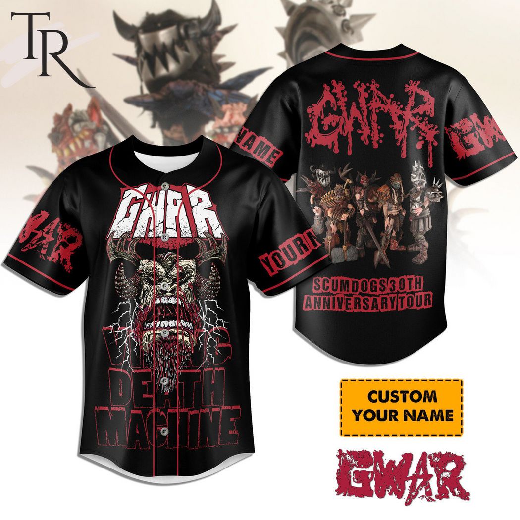 New GWAR - Viking Death Machine Scumdogs 30th Anniverary Tour Custom Baseball Custom Jersey Fan Gift