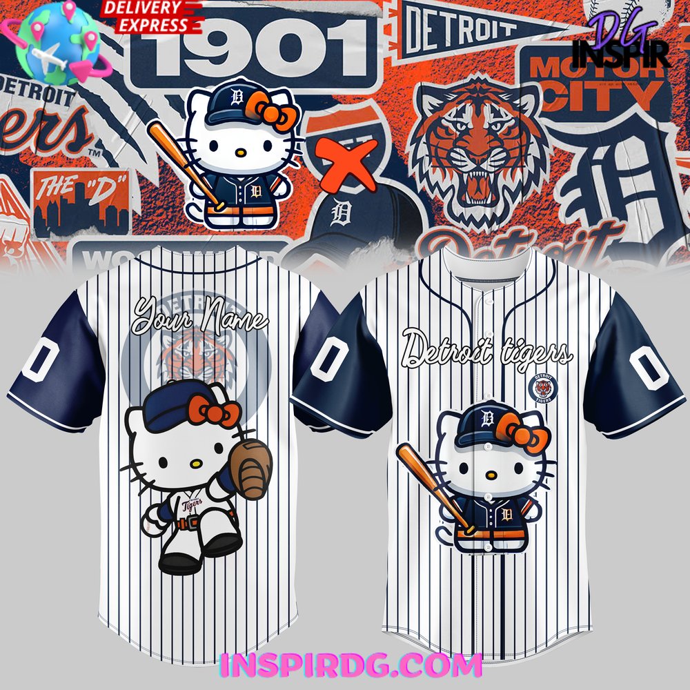 New Hello Kitty x Detroit Tigers 2024 Custom Baseball Custom Jersey Fan Gift