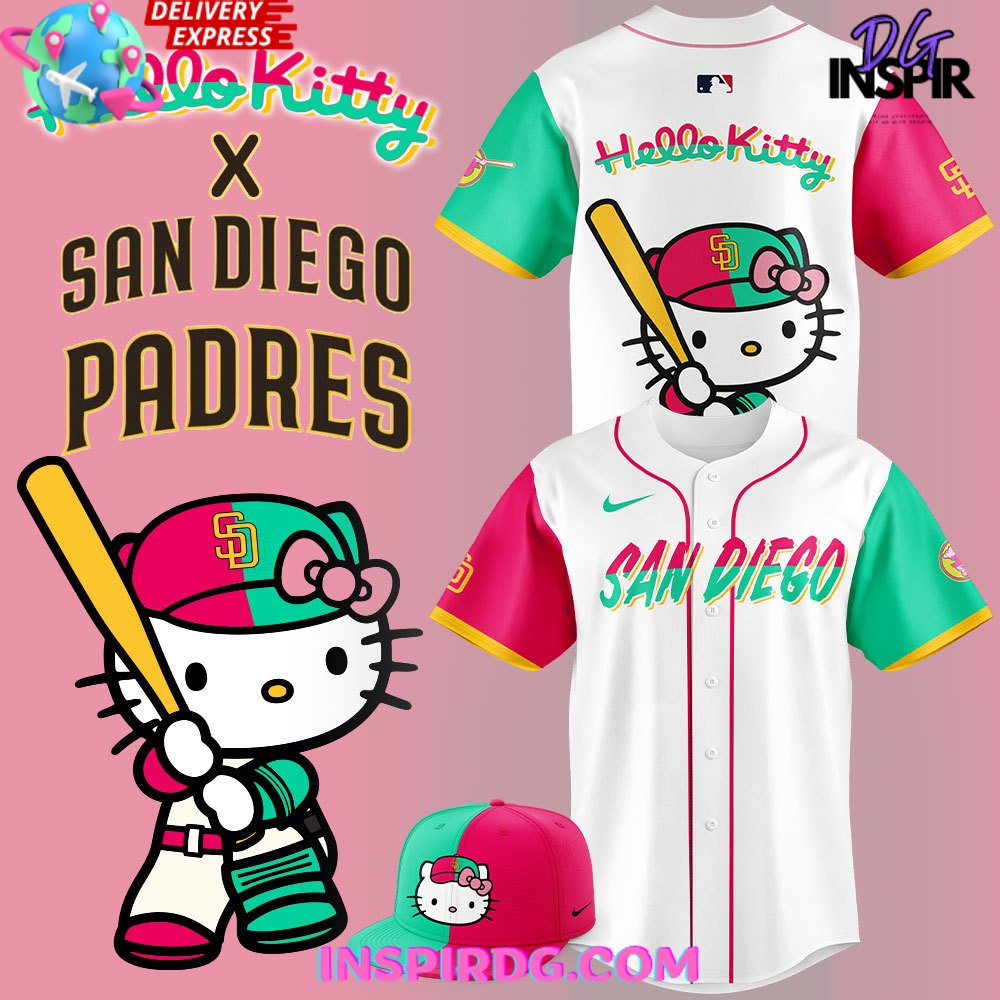 New Hello Kitty x San Diego Padres 2024 Baseball Custom Jersey Fan Gift