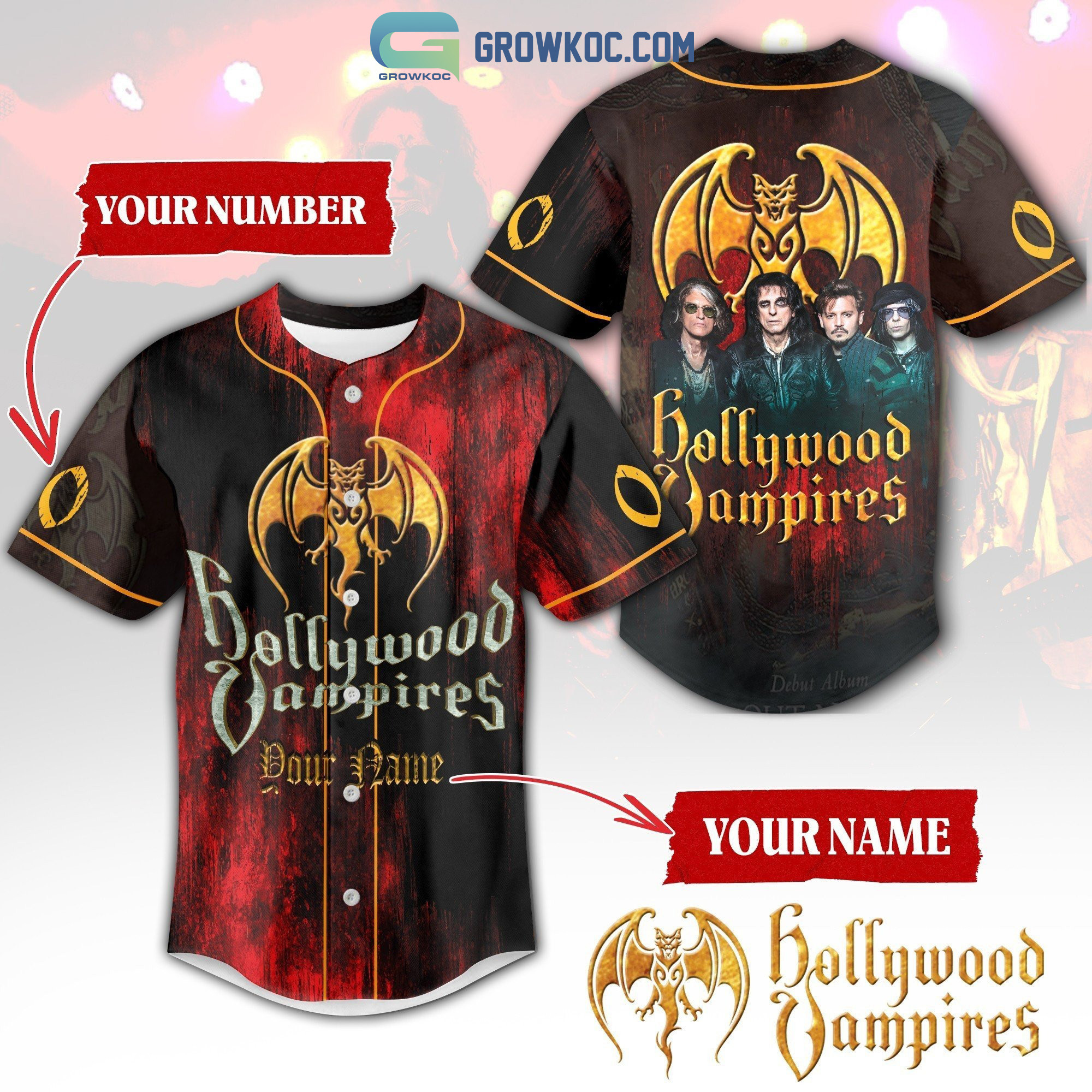 New Hollywood Vampires Personalized Baseball Custom Jersey Fan Gift