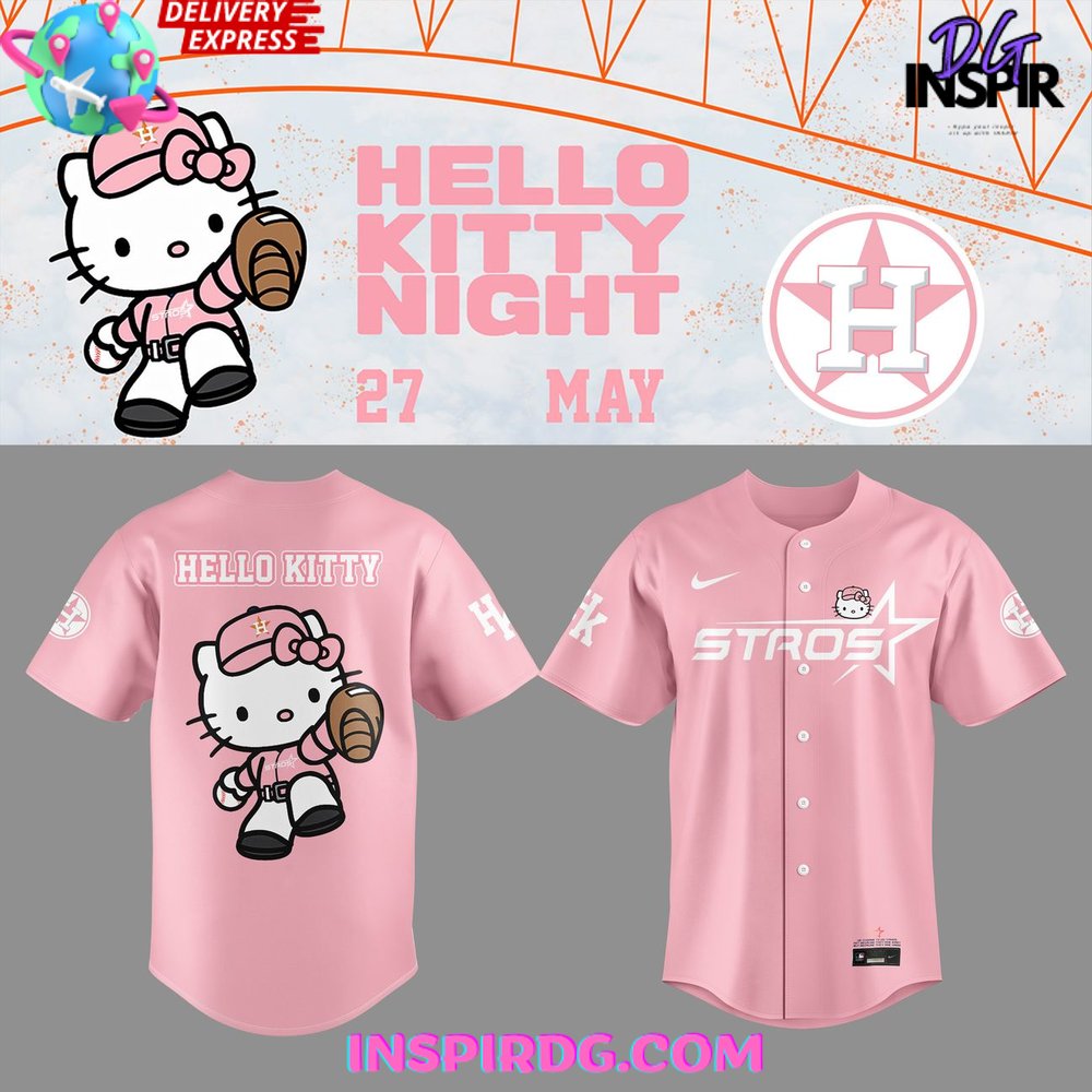 New Houston Astros The Next Frontier x Hello Kitty 2025 Pink Custom Jersey Fan Gift