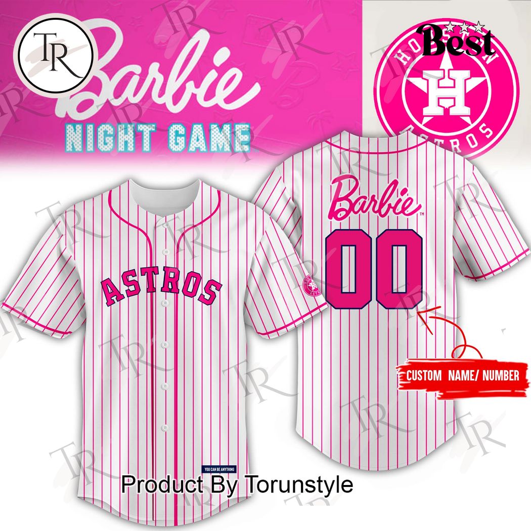 New Houston Astros x Barbie Night Game Custom Baseball Custom Jersey Fan Gift