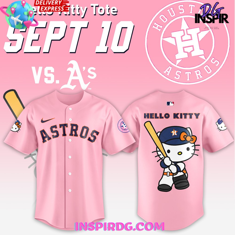 New Houston Astros x Hello Kitty Night Baseball Custom Jersey Fan Gift