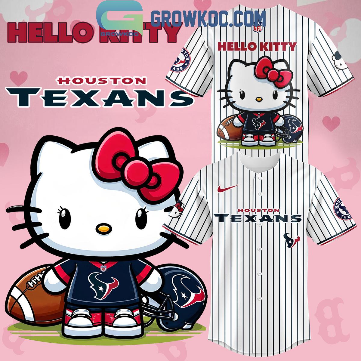 New Houston Texans Celebrating Hello Kitty 2024 Baseball Custom Jersey Fan Gift