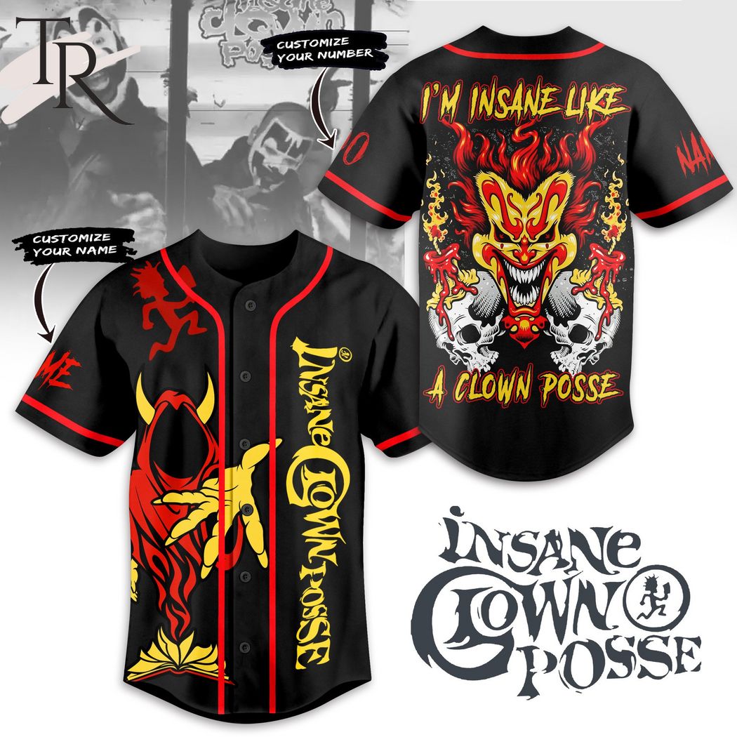 New Insane Clown Posse I'm Insane Like A Clown Posse Custom Baseball Custom Jersey Fan Gift