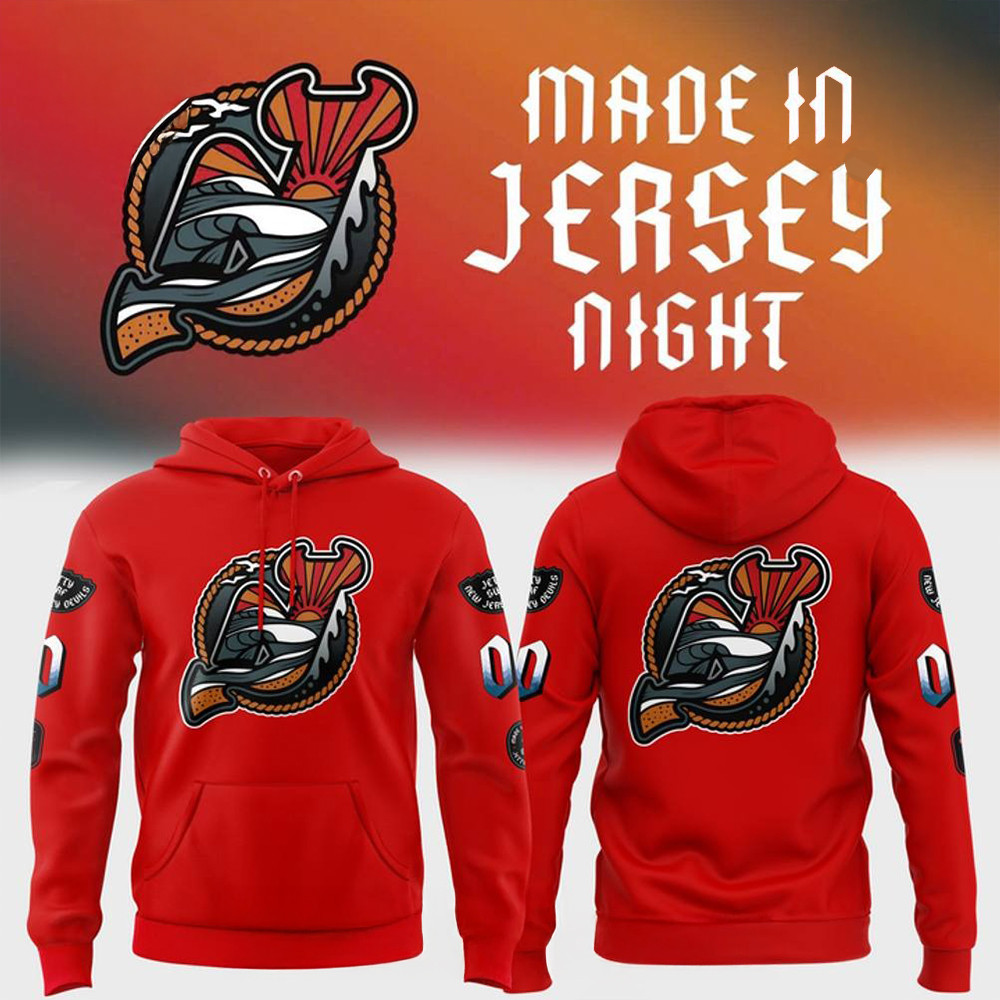 New Jersey Devils â€œMade In Jerseyâ€ Night 2025 Special Red Hoodie Ice Hockey Fan Gifts