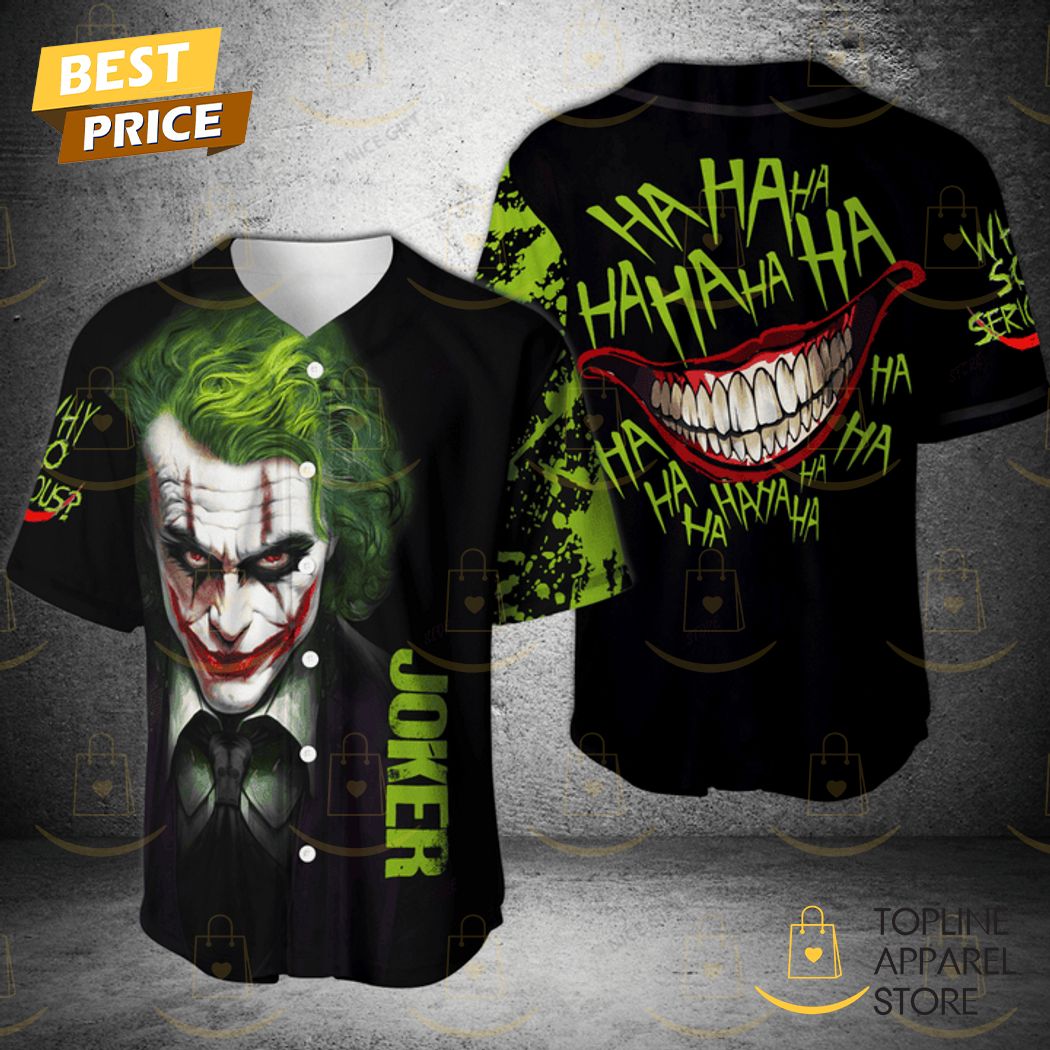 New Joker Hahaha Why So Serious Baseball Custom Jersey Fan Gift - Black