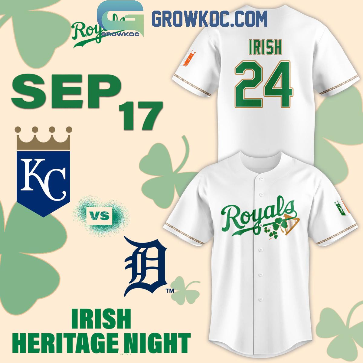New Kansas City Royals 2024 Irish Heritage Baseball Custom Jersey Fan Gift