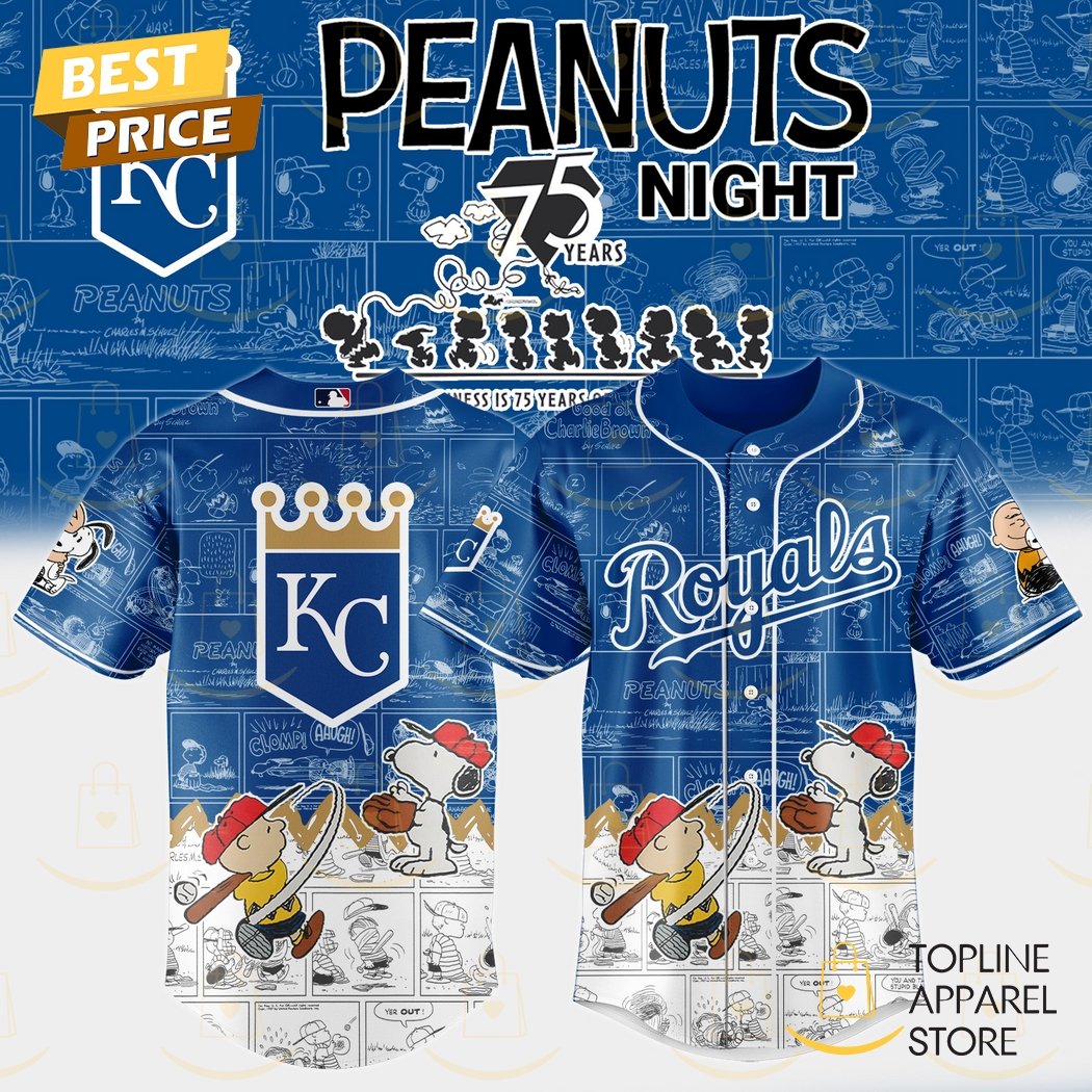 New Kansas City Royals x Peanuts Night 75 Years 2025 Baseball Custom Jersey Fan Gift