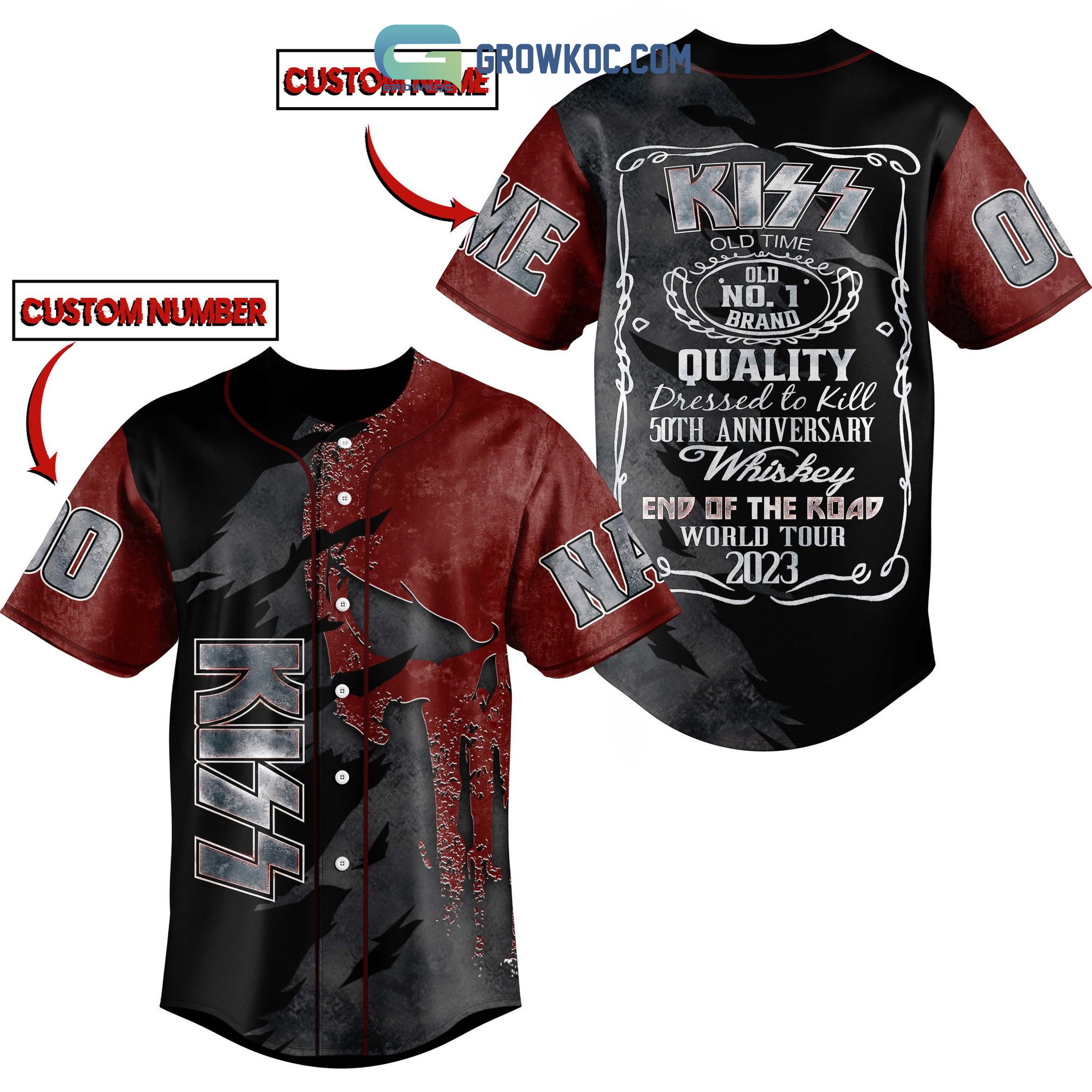 New Kiss Band End Of The Road World Tour 2023 50th Anniversary Personalized Baseball Custom Jersey Fan Gift