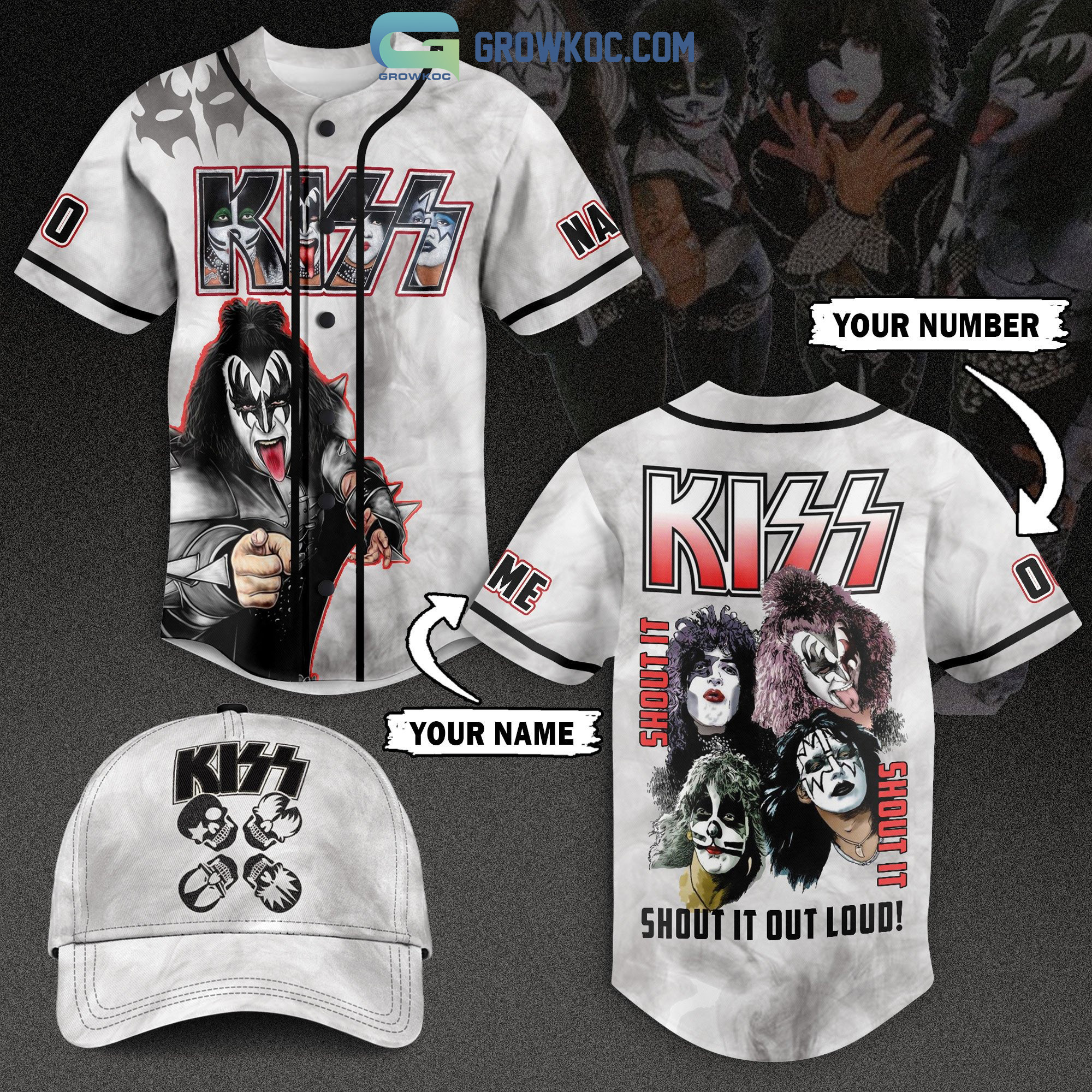 New Kiss Band Shout It Out Loud Personalized Baseball Custom Jersey Fan Gift