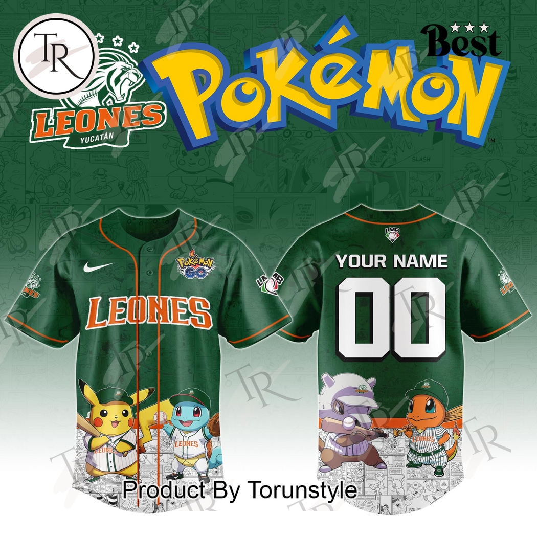 New Leones De Yucatan 2025 Pokemon Custom Name Baseball Custom Jersey Fan Gift
