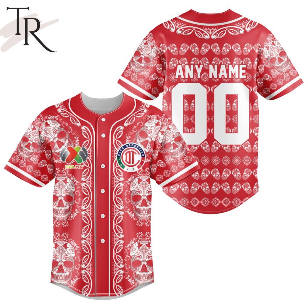 New LIGA MX Deportivo Toluca Special Dia De Muertos Design Baseball Custom Jersey Fan Gift