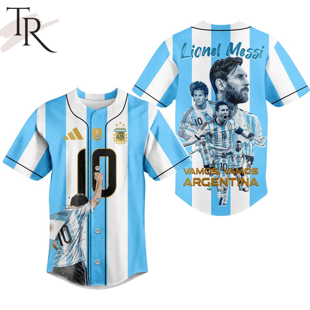 New Lionel Messi Vamos, Vamos Argentina Baseball Custom Jersey Fan Gift