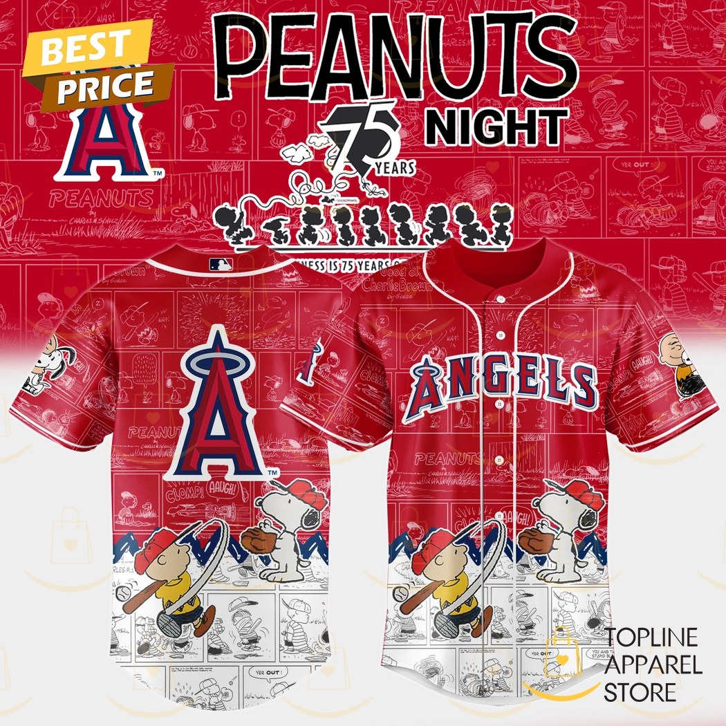 New Los Angeles Angels x Peanuts Night 75 Years 2025 Baseball Custom Jersey Fan Gift