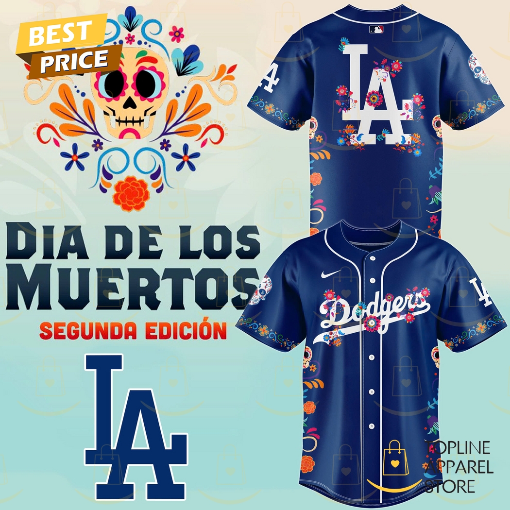 New Los Angeles Dodgers 2024 Dia De Los Muertos Baseball Custom Jersey Fan Gift - Blue