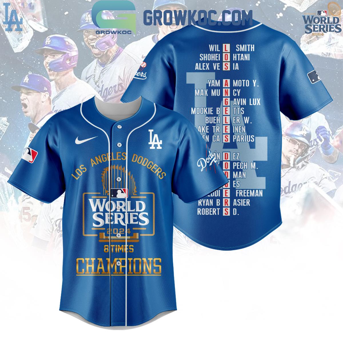 New Los Angeles Dodgers 2024 World Series Champions 8 Times Puzzle Name Baseball Custom Jersey Fan Gift
