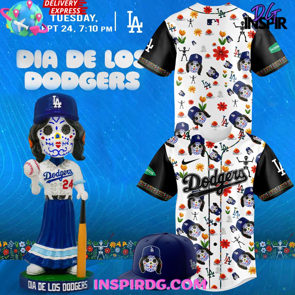 New Los Angeles Dodgers Dia De Los Dodgers 2024 Baseball Custom Jersey Fan Gift