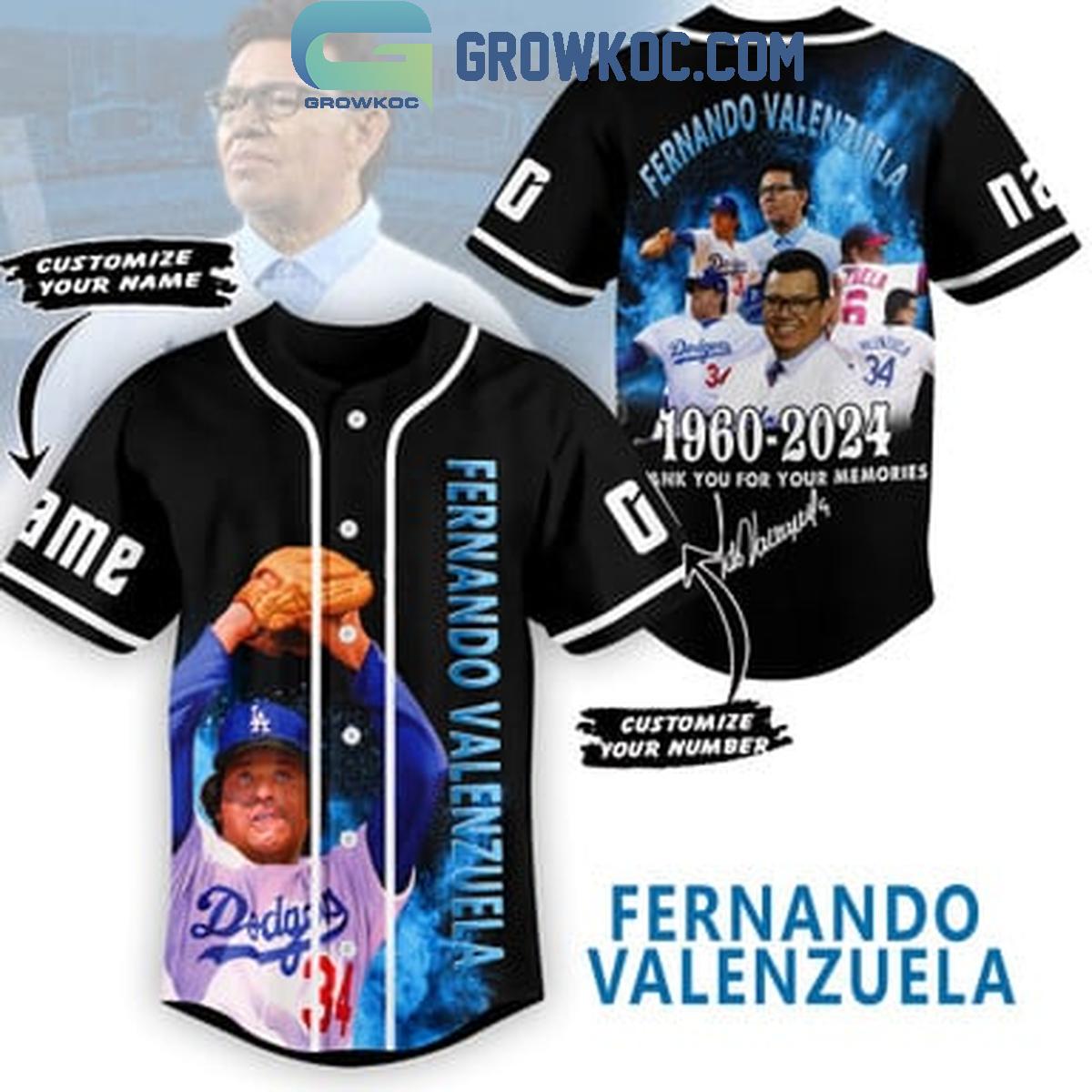 New Los Angeles Dodgers Fernando Valenzuela 1960-2024 Thank You Baseball Custom Jersey Fan Gift