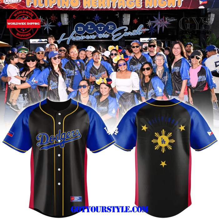 New Los Angeles Dodgers Filipino Heritage Night 2024 Baseball Custom Jersey Fan Gift