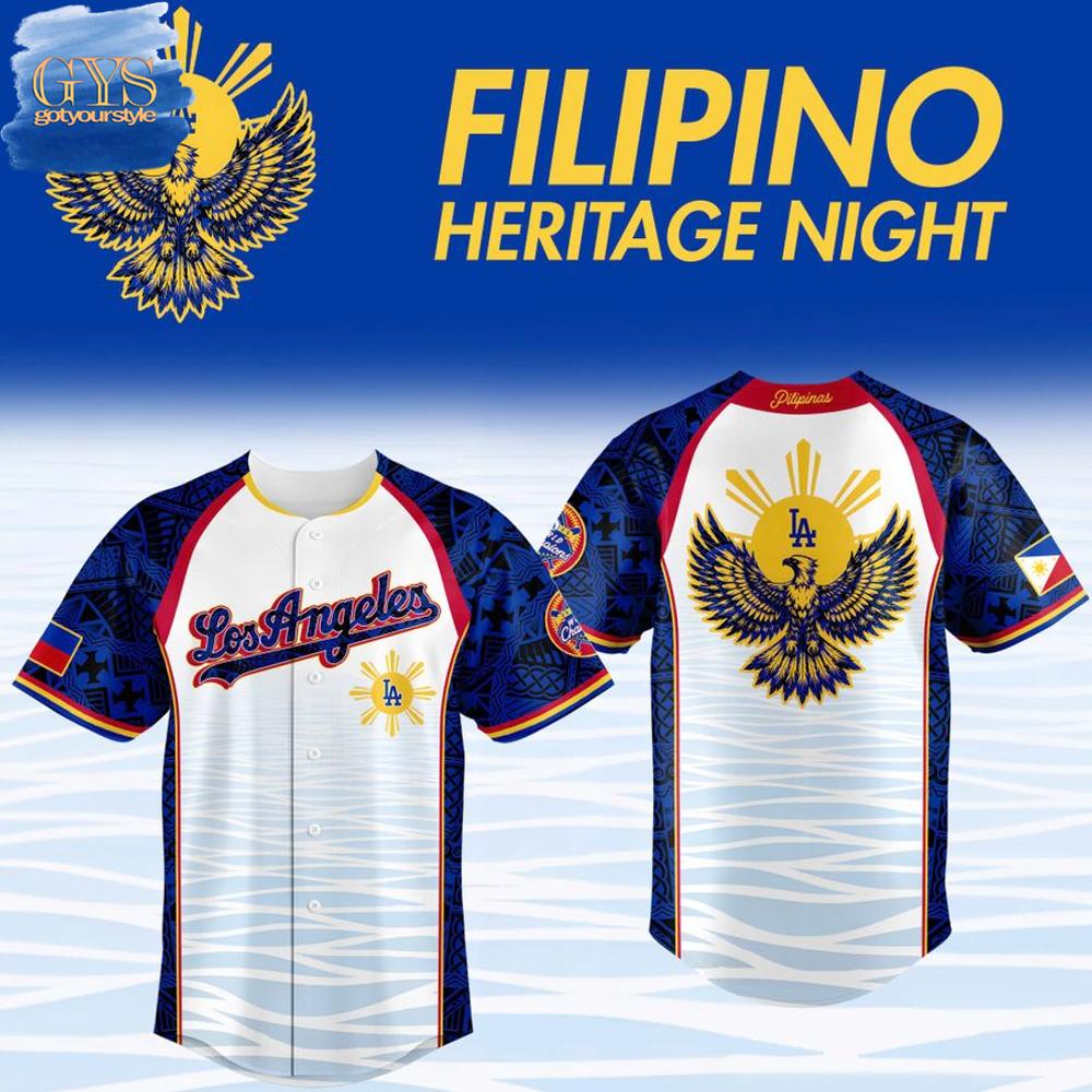 New Los Angeles Dodgers Filipino Heritage Night 2025 Custom Jersey Fan Gift