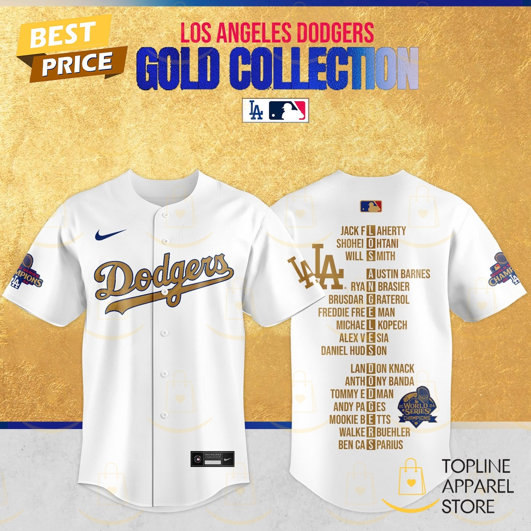 New Los Angeles Dodgers Gold Collection 2025 Baseball Custom Jersey Fan Gift