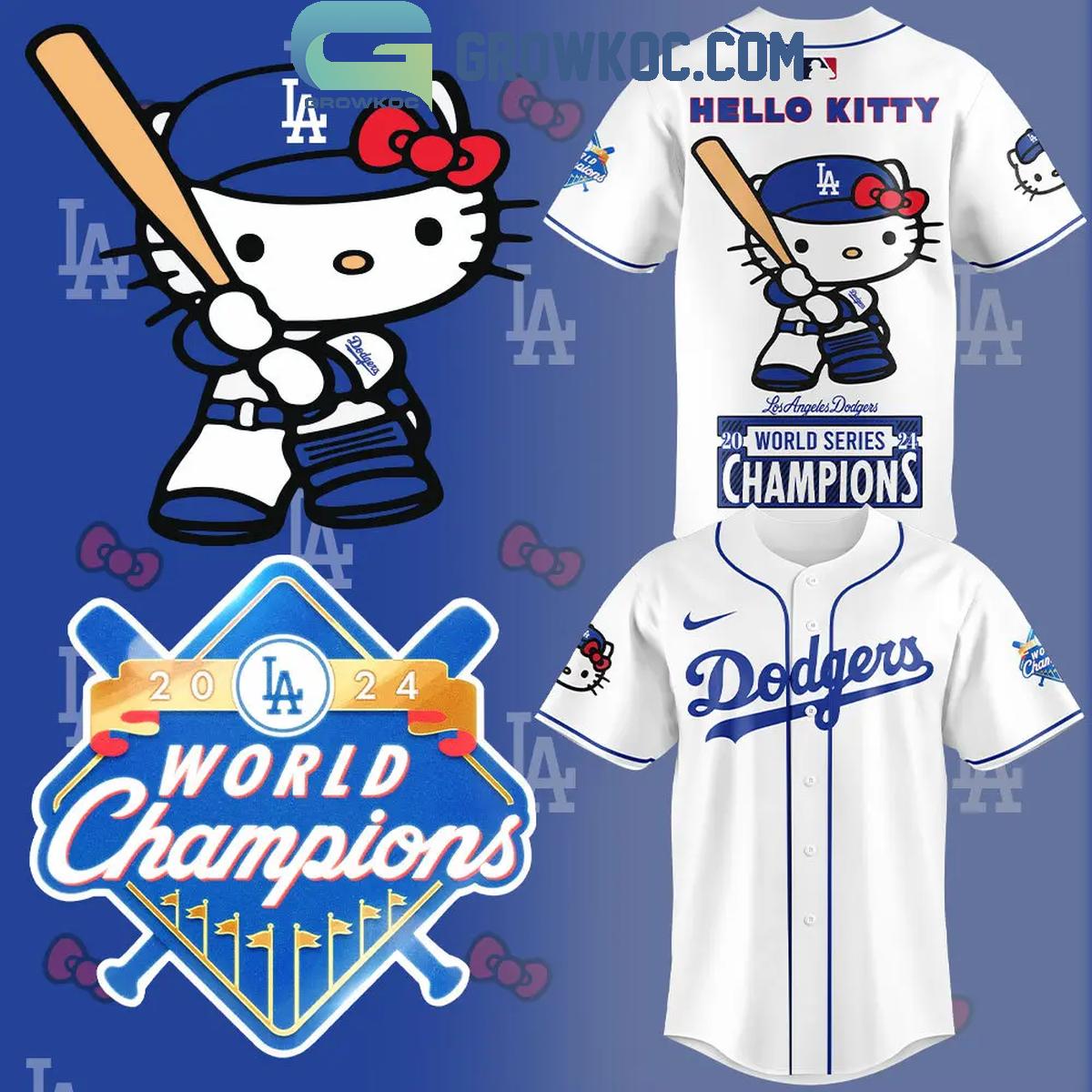 New Los Angeles Dodgers Hello Kitty World Series Champions 2024 Baseball Custom Jersey Fan Gift