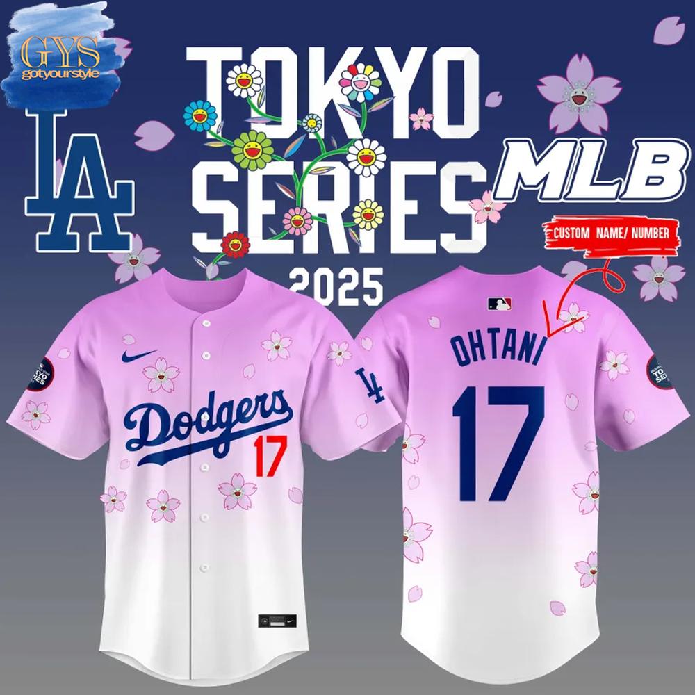 New Los Angeles Dodgers Ohtani 17 Tokyo Series 2025 Baseball Custom Jersey Fan Gift