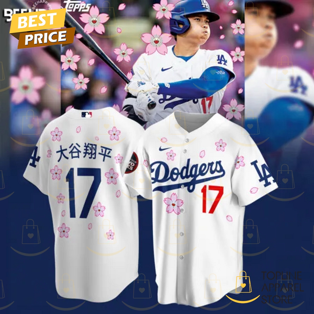 New Los Angeles Dodgers Shohei Ohtani World Tour Tokyo Series Cherry Blossom Baseball Custom Jersey Fan Gift