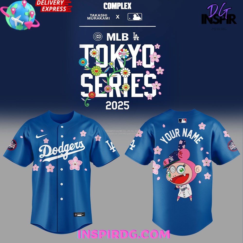 New Los Angeles Dodgers Takashi Murakami MLB Tokyo Series 2025 Baseball Custom Jersey Fan Gift