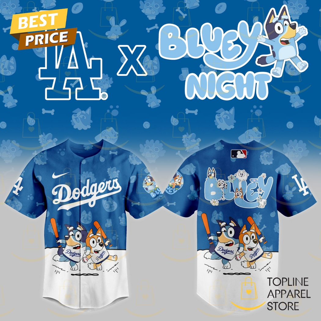 New Los Angeles Dodgers x Bluey Night Baseball Custom Jersey Fan Gift