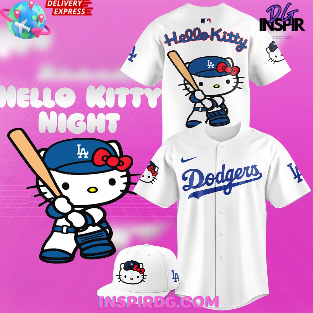 New Los Angeles Dodgers x Hello Kitty Night 2024 Baseball Custom Jersey Fan Gift